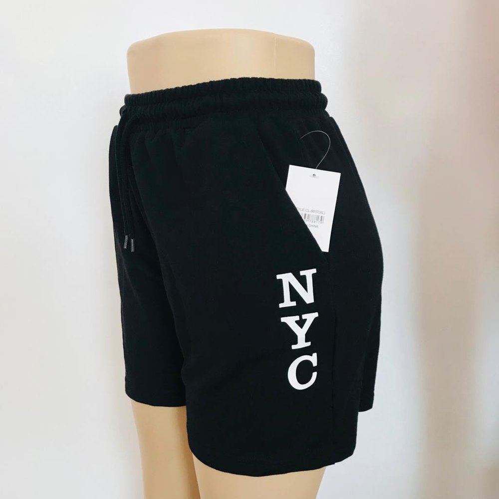 NYC Girls  Juniors Teens Women Exercise Casual Cotton Sweat Shorts Black